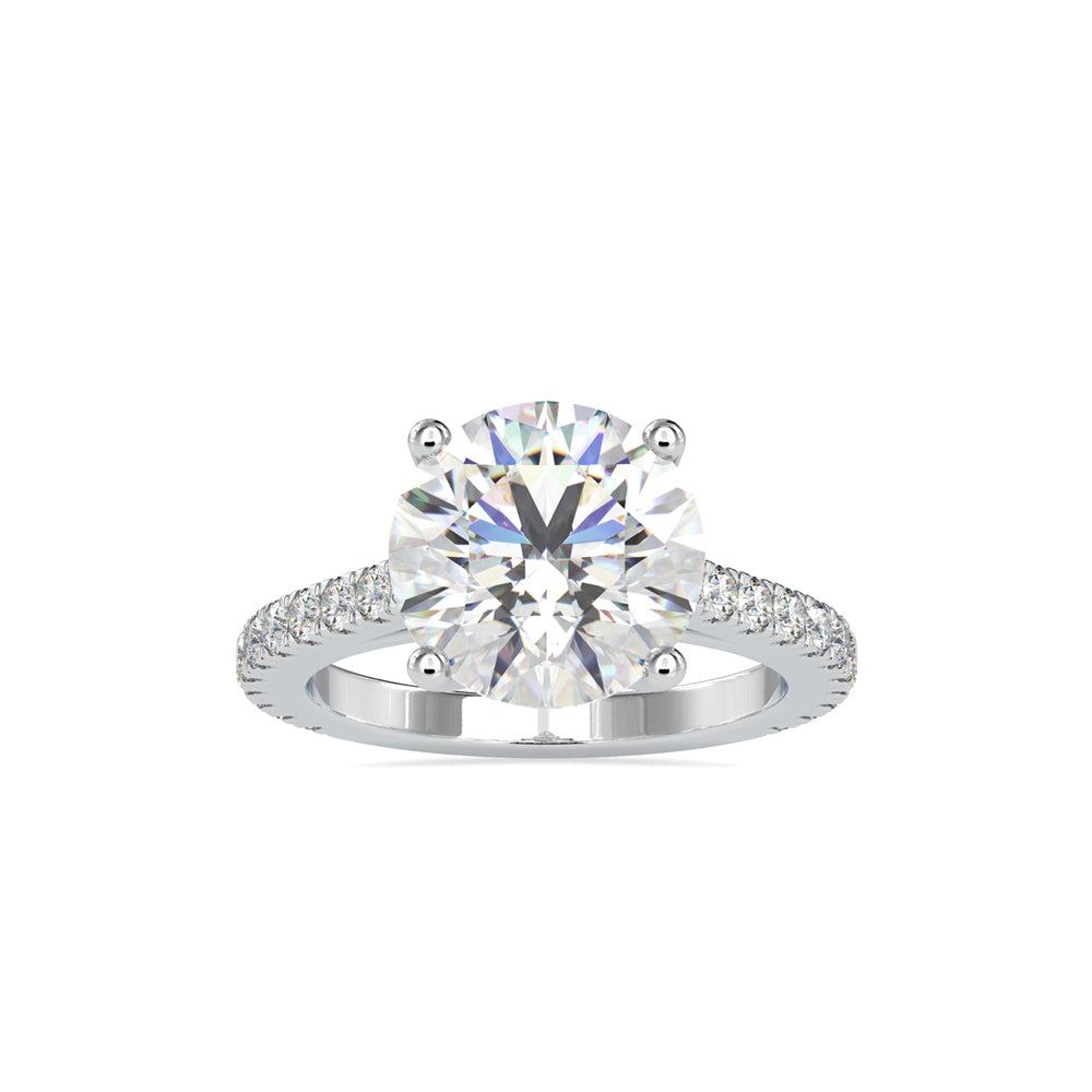 Opalescent Prong Diamond Engagement Ring White gold