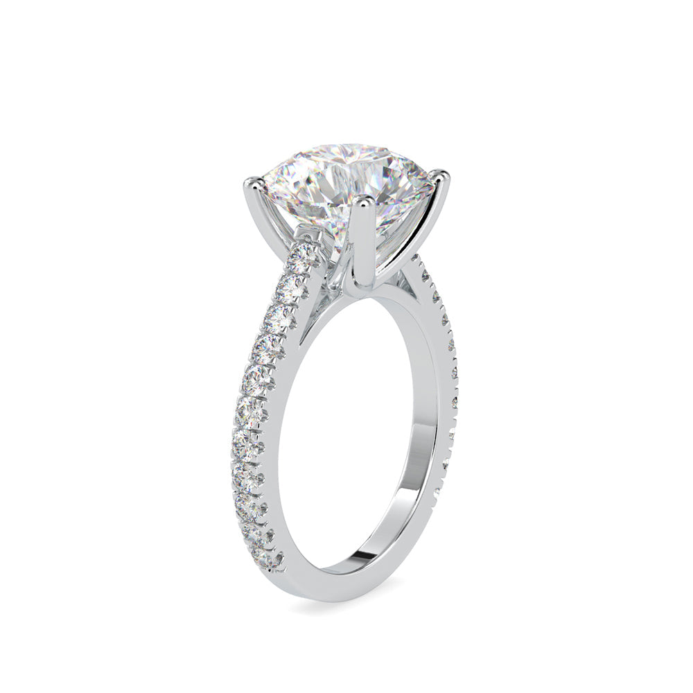 Opalescent Prong Diamond Engagement Ring White gold