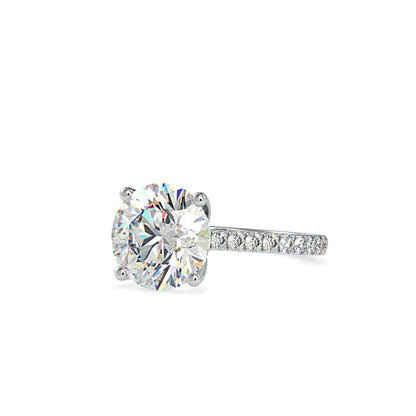 Opalescent Prong Diamond Engagement Ring Platinum