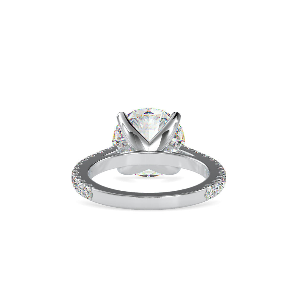 Opalescent Prong Diamond Engagement Ring White gold