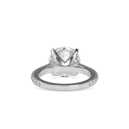 Opalescent Prong Diamond Engagement Ring Platinum