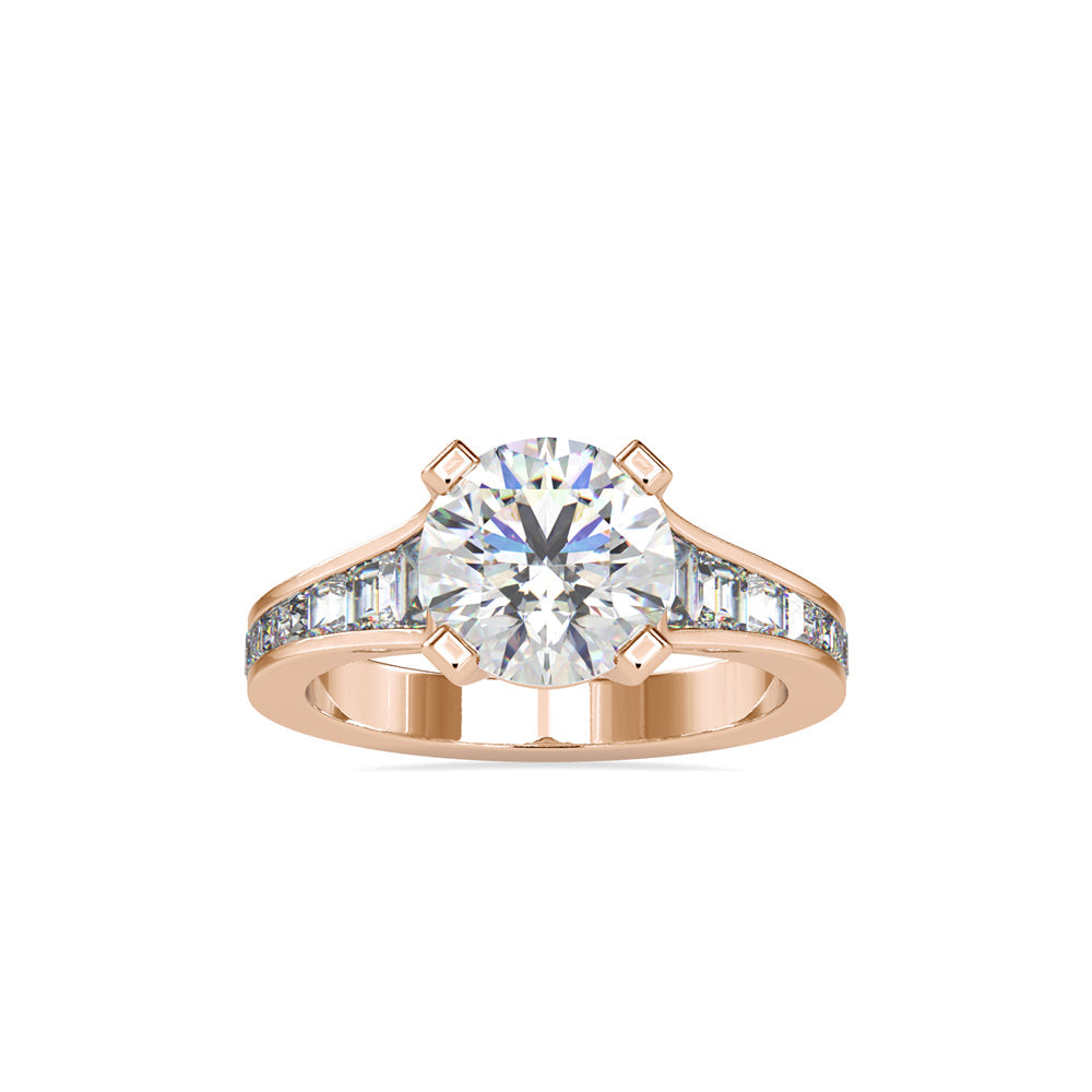 Crystal Prong Diamond Ring Rose gold