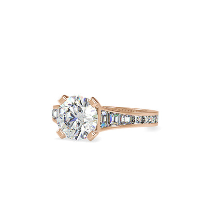 Crystal Prong Diamond Ring Rose gold