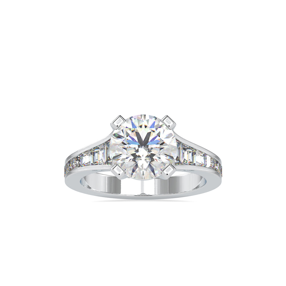 Crystal Prong Diamond Ring White gold