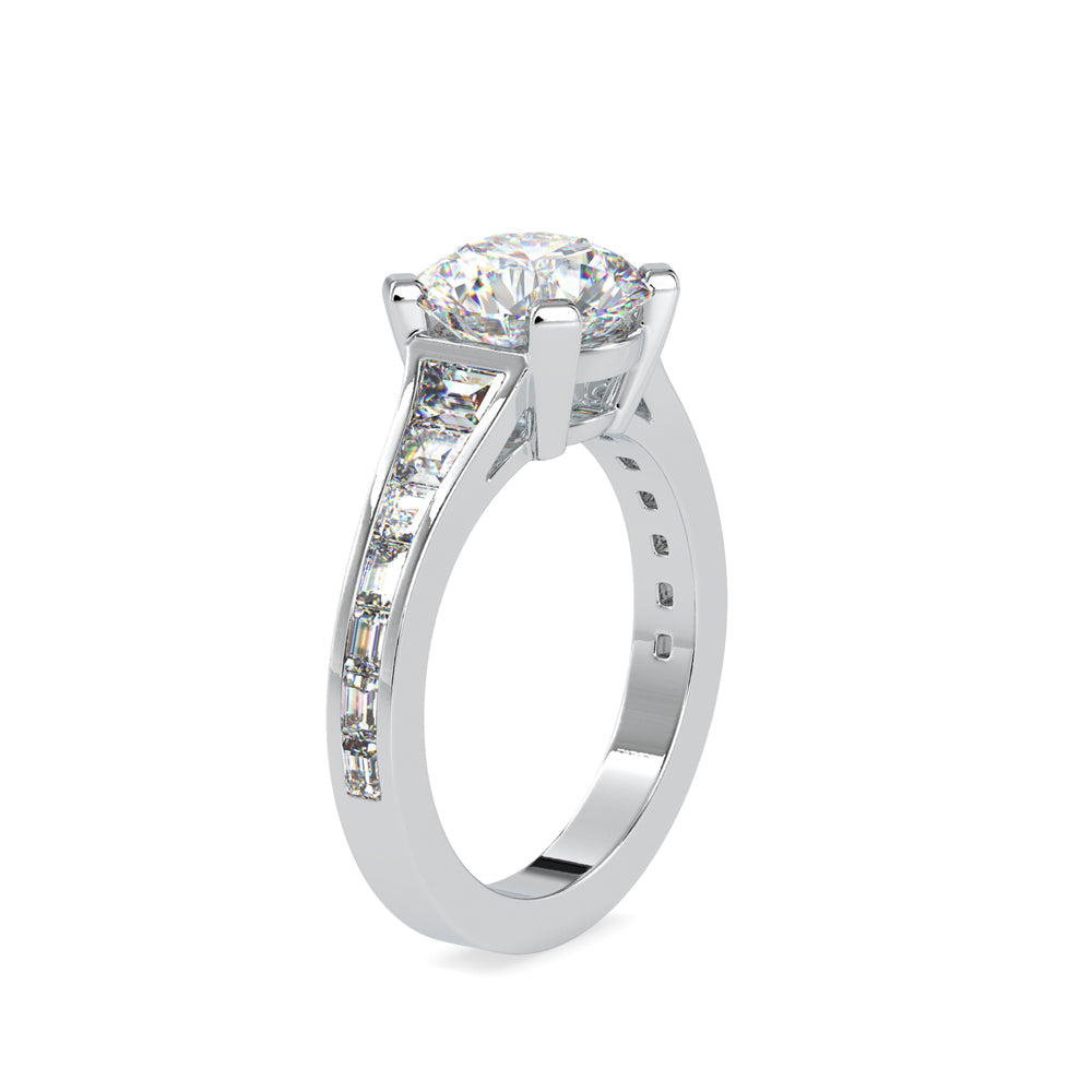 Crystal Prong Diamond Ring White gold