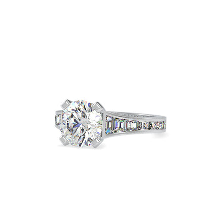 Crystal Prong Diamond Ring White gold