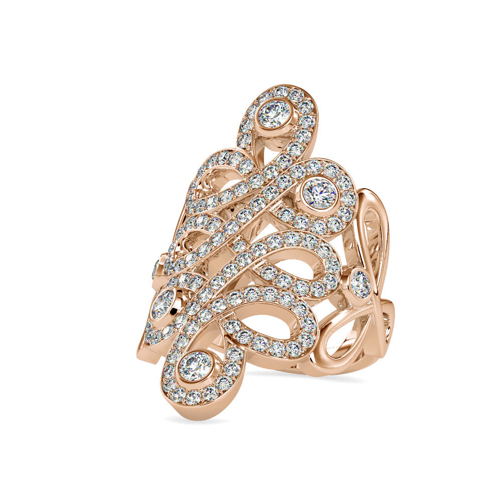 Infinity Diamond Stone Engagement Ring Rose gold