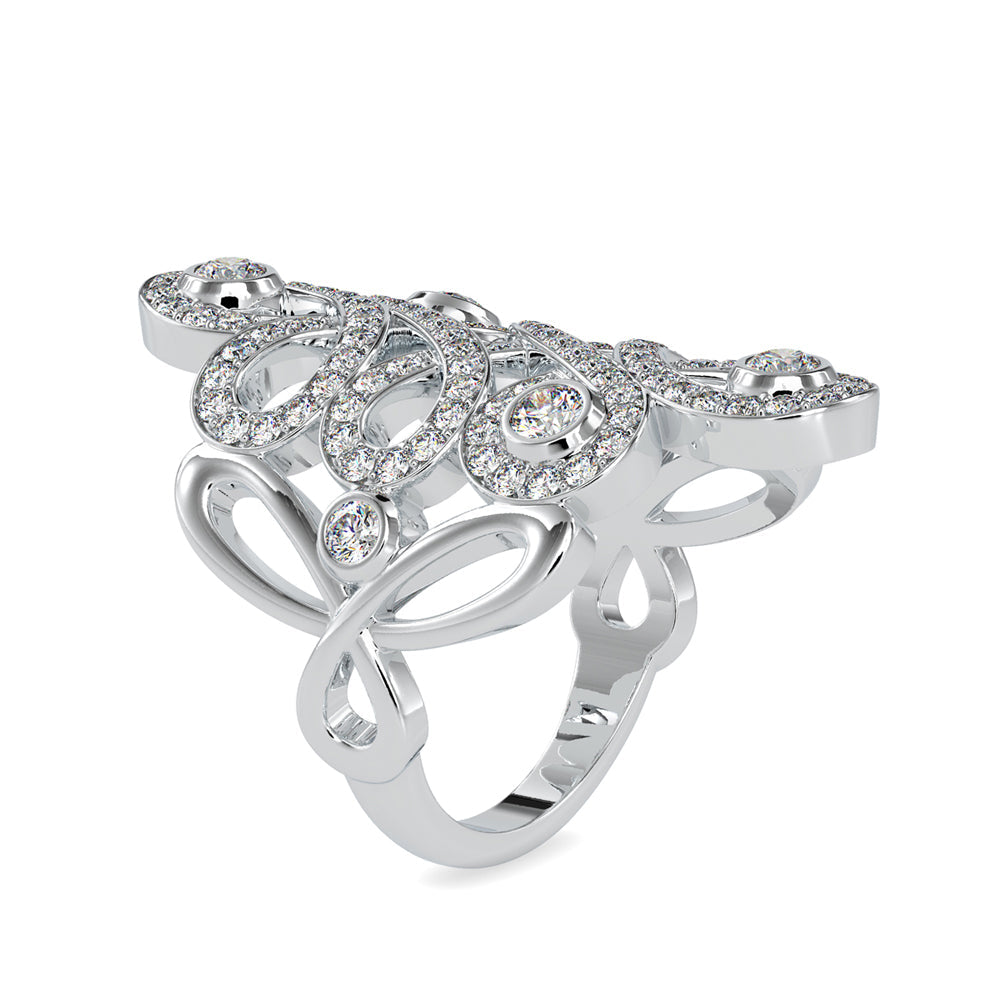 Infinity Diamond Stone Engagement Ring Platinum