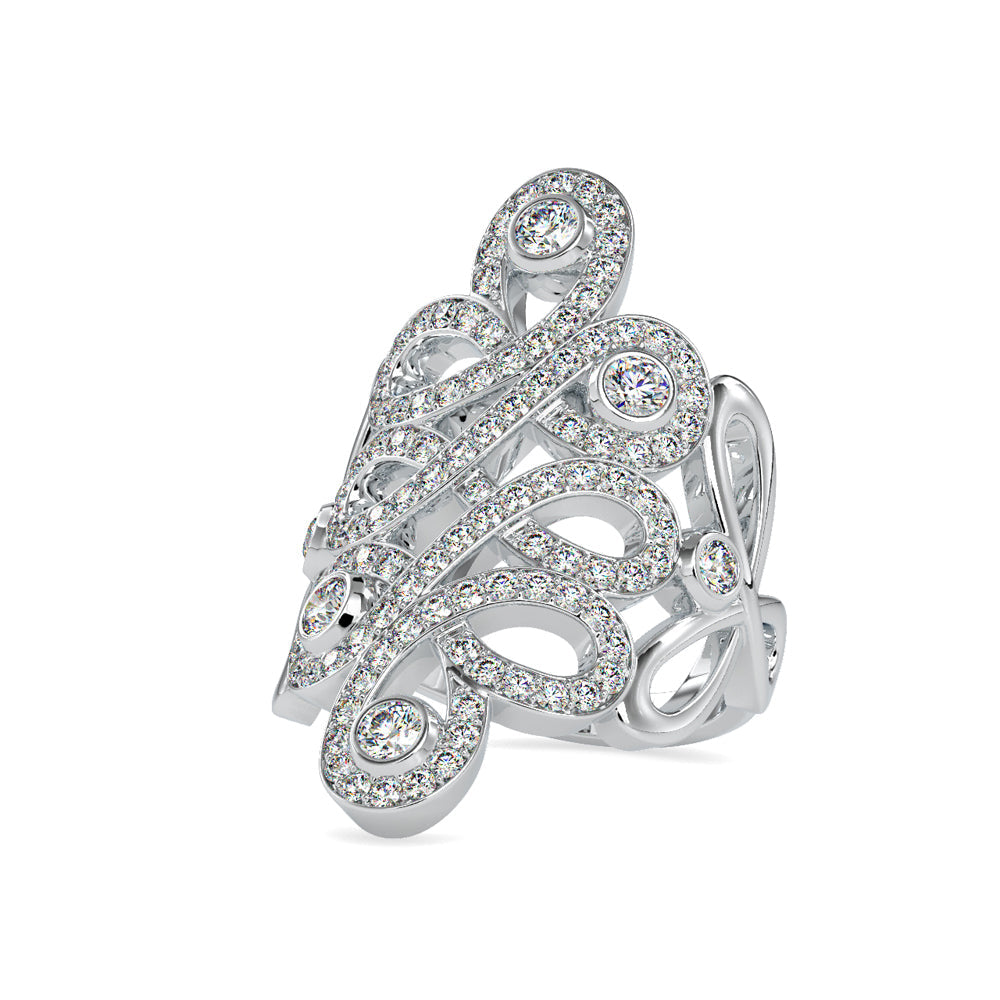 Infinity Diamond Stone Engagement Ring White gold