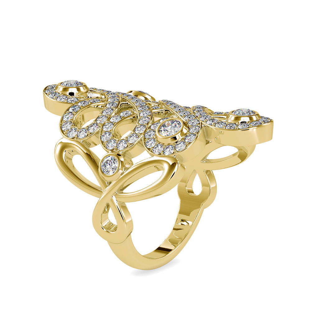 Infinity Diamond Stone Engagement Ring Yellow gold