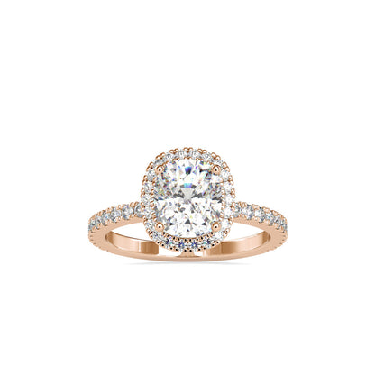 Oxeria Cushion Halo Diamond Ring Rose gold