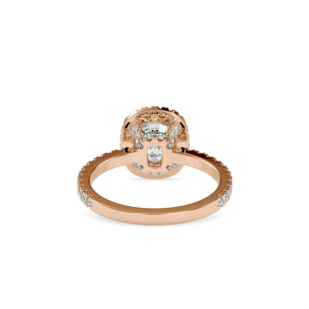 Oxeria Cushion Halo Diamond Ring Rose gold