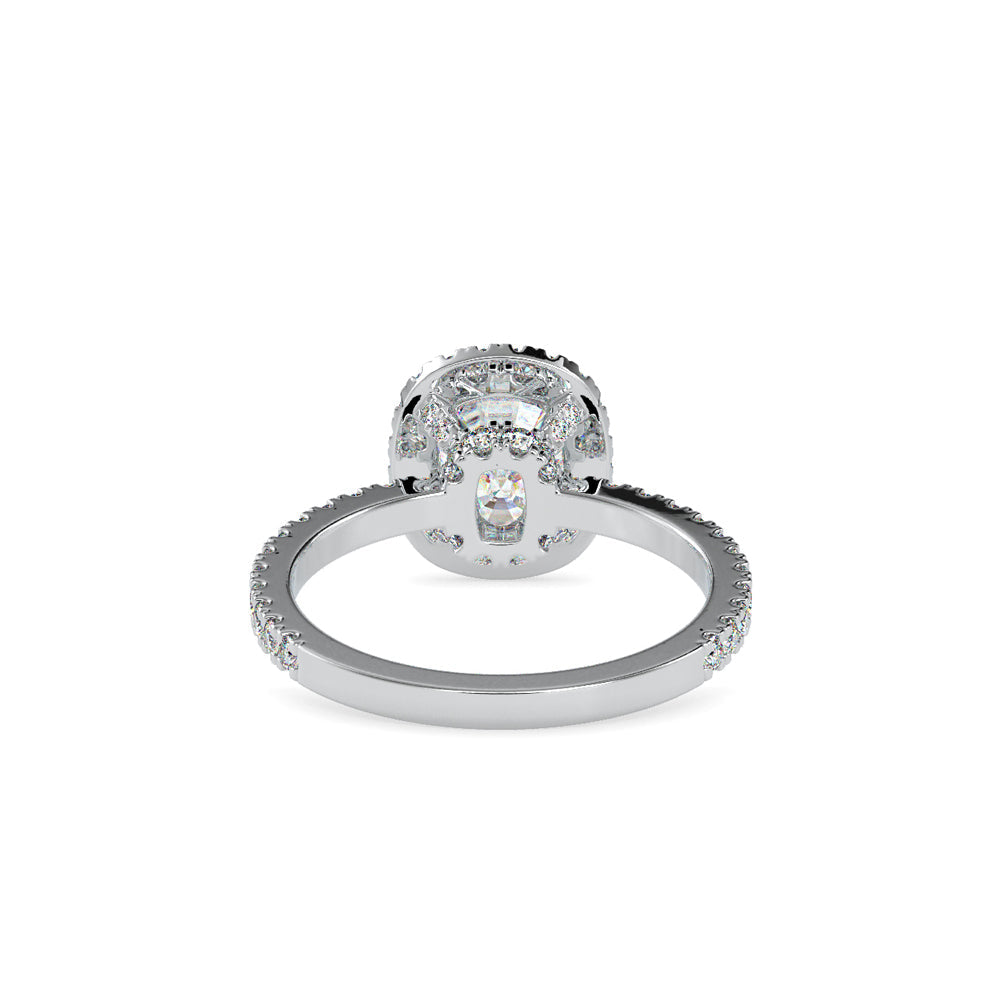 Oxeria Cushion Halo Diamond Ring White gold