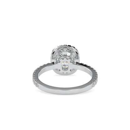 Oxeria Cushion Halo Diamond Ring White gold