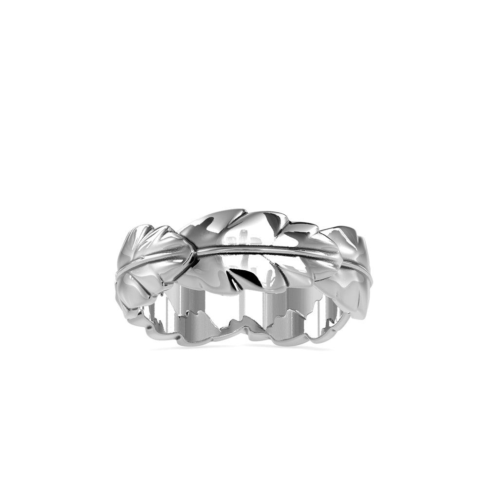 Love leaf crown Engagement Ring White gold