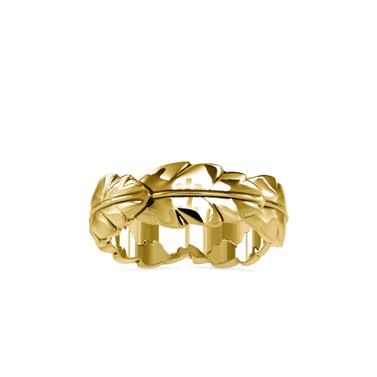 Love leaf crown Engagement Ring Yellow gold