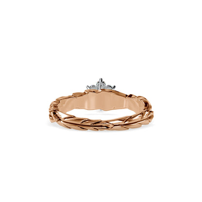 Diamond Leaf Crown Engagement Ring Rose gold