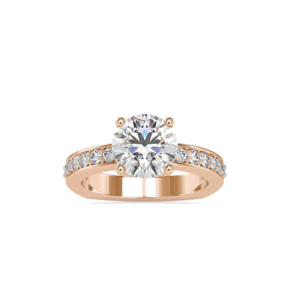 Full Moon Diamond Prong Engagement Ring Rose gold