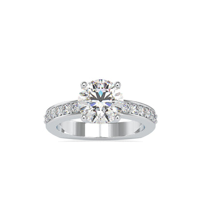 Full Moon Diamond Prong Engagement Ring White gold