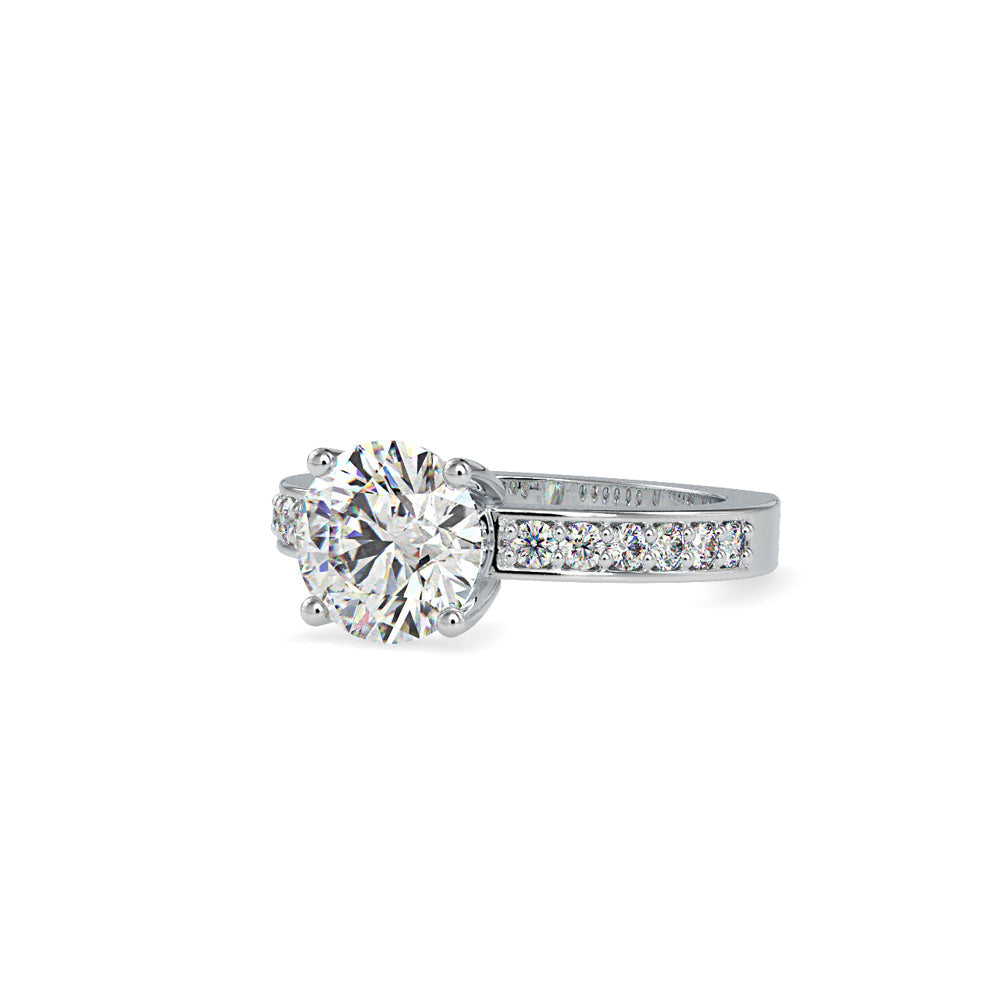 Full Moon Diamond Prong Engagement Ring Platinum