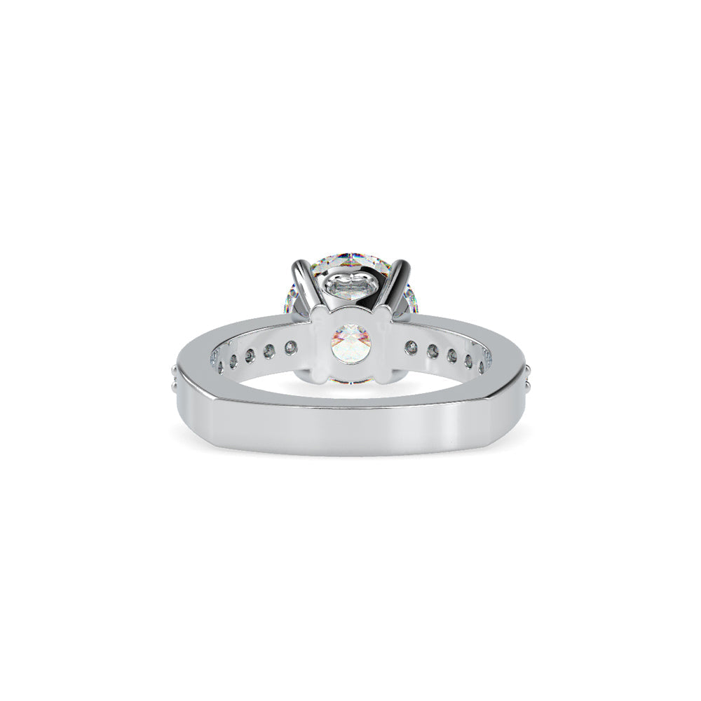 Full Moon Diamond Prong Engagement Ring White gold