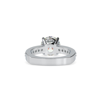 Full Moon Diamond Prong Engagement Ring Platinum