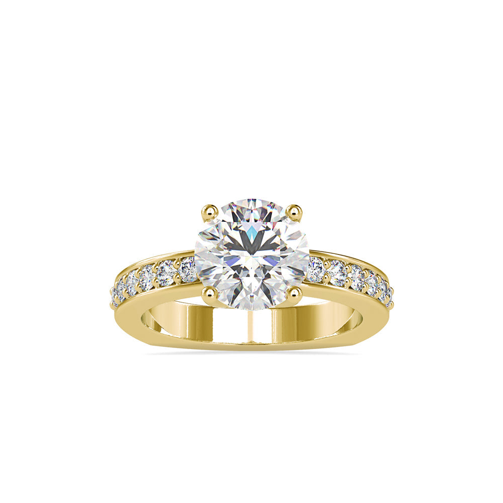 Full Moon Diamond Prong Engagement Ring Yellow gold