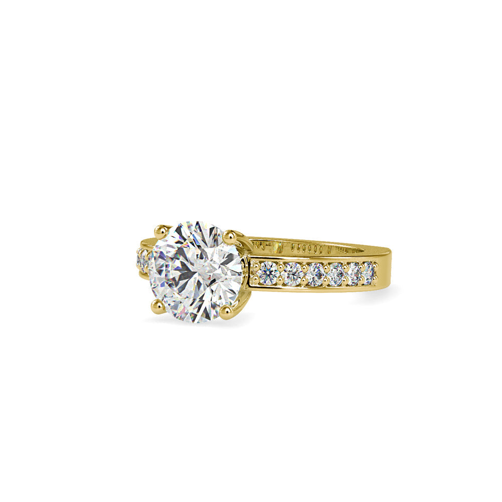 Full Moon Diamond Prong Engagement Ring Yellow gold