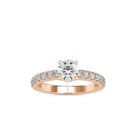 Dove Solitaire Diamond Eye Engagement Ring Rose gold