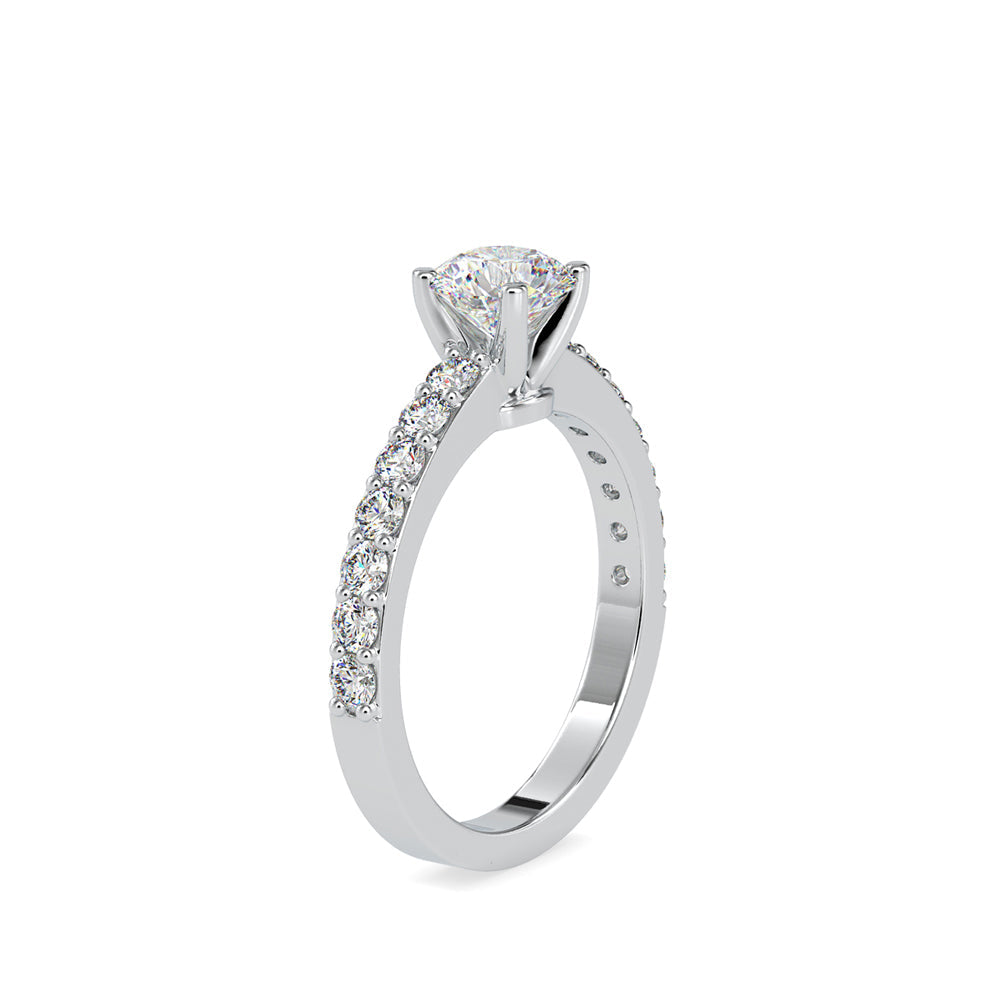 Dove Solitaire Diamond Eye Engagement Ring White gold