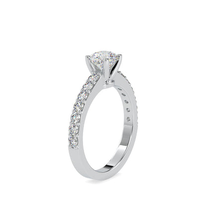 Dove Solitaire Diamond Eye Engagement Ring Platinum