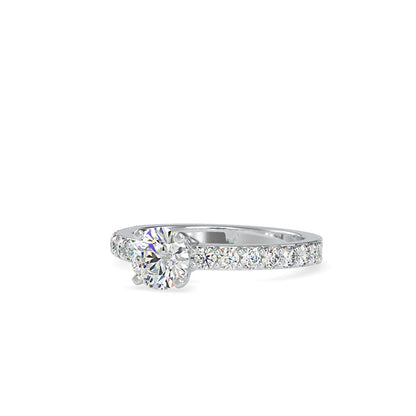 Dove Solitaire Diamond Eye Engagement Ring Platinum