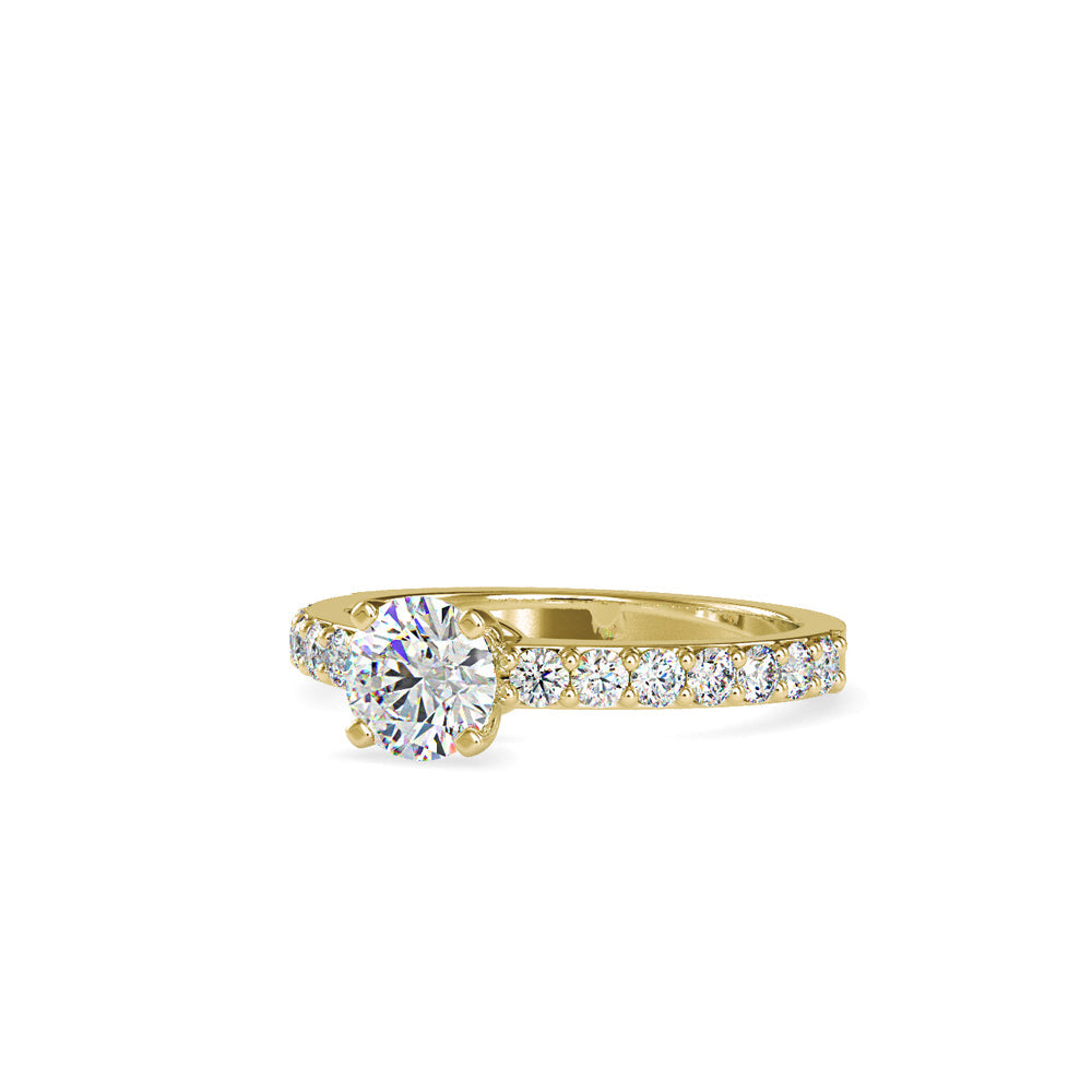 Dove Solitaire Diamond Eye Engagement Ring Yellow gold