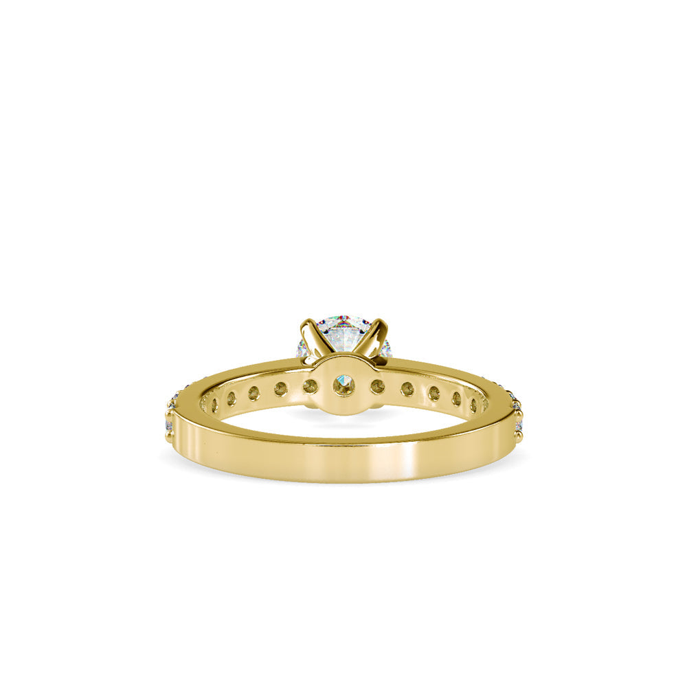 Dove Solitaire Diamond Eye Engagement Ring Yellow gold