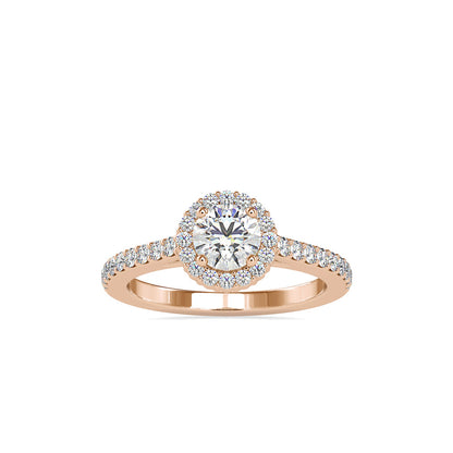 Delight Solitaire Diamond Halo Engagement Ring Rose gold