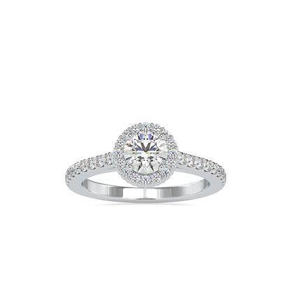 Delight Solitaire Diamond Halo Engagement Ring Platinum