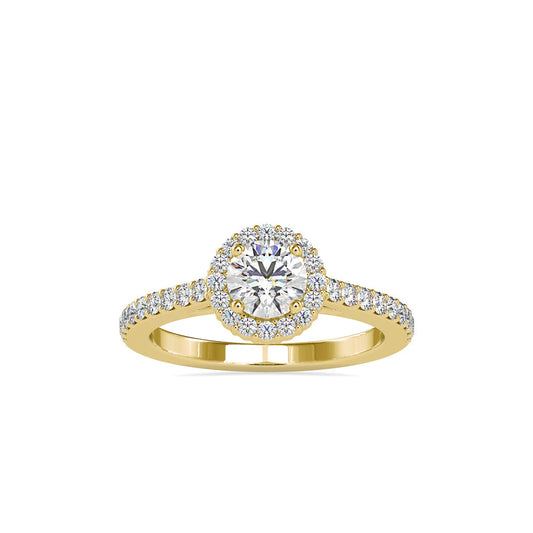 Delight Solitaire Diamond Halo Engagement Ring Yellow gold