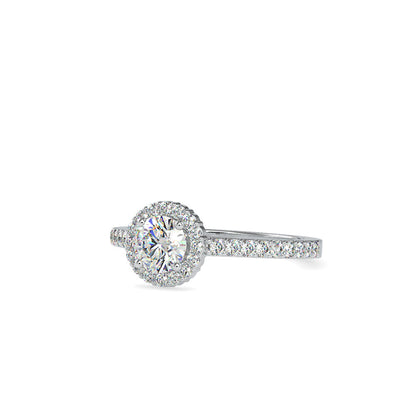 Delight Solitaire Diamond Halo Engagement Ring White gold