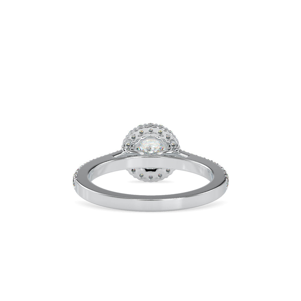 Delight Solitaire Diamond Halo Engagement Ring White gold