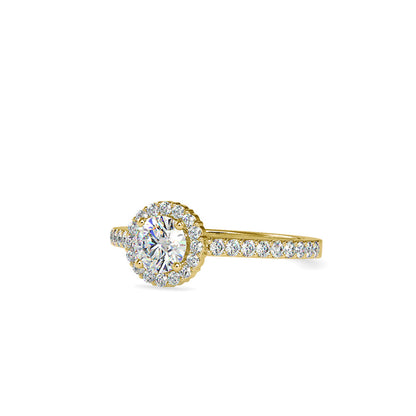 Delight Solitaire Diamond Halo Engagement Ring Yellow gold