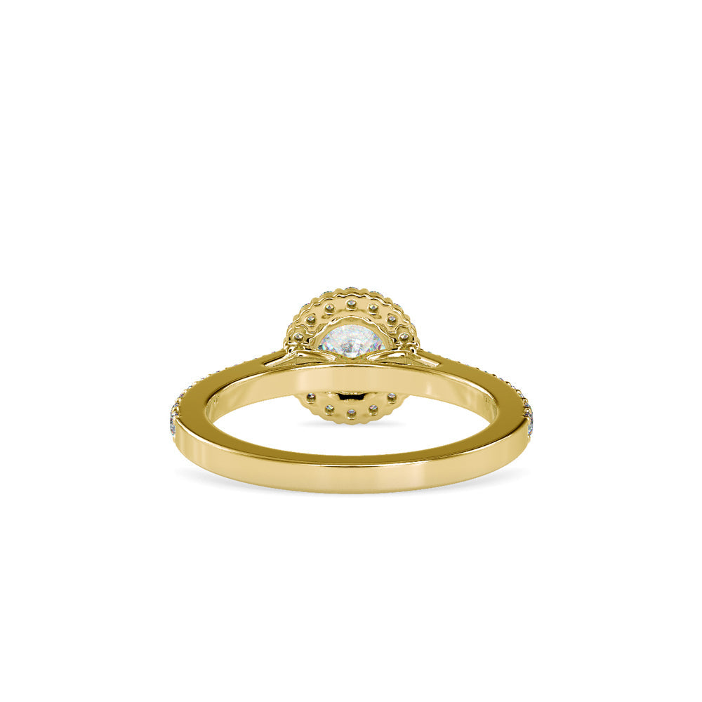 Delight Solitaire Diamond Halo Engagement Ring Yellow gold