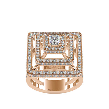 Elenore Royal Princess Halo Diamond Ring Rose gold