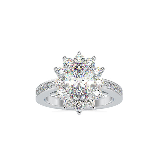 Emma Oval Diamond Ring White gold