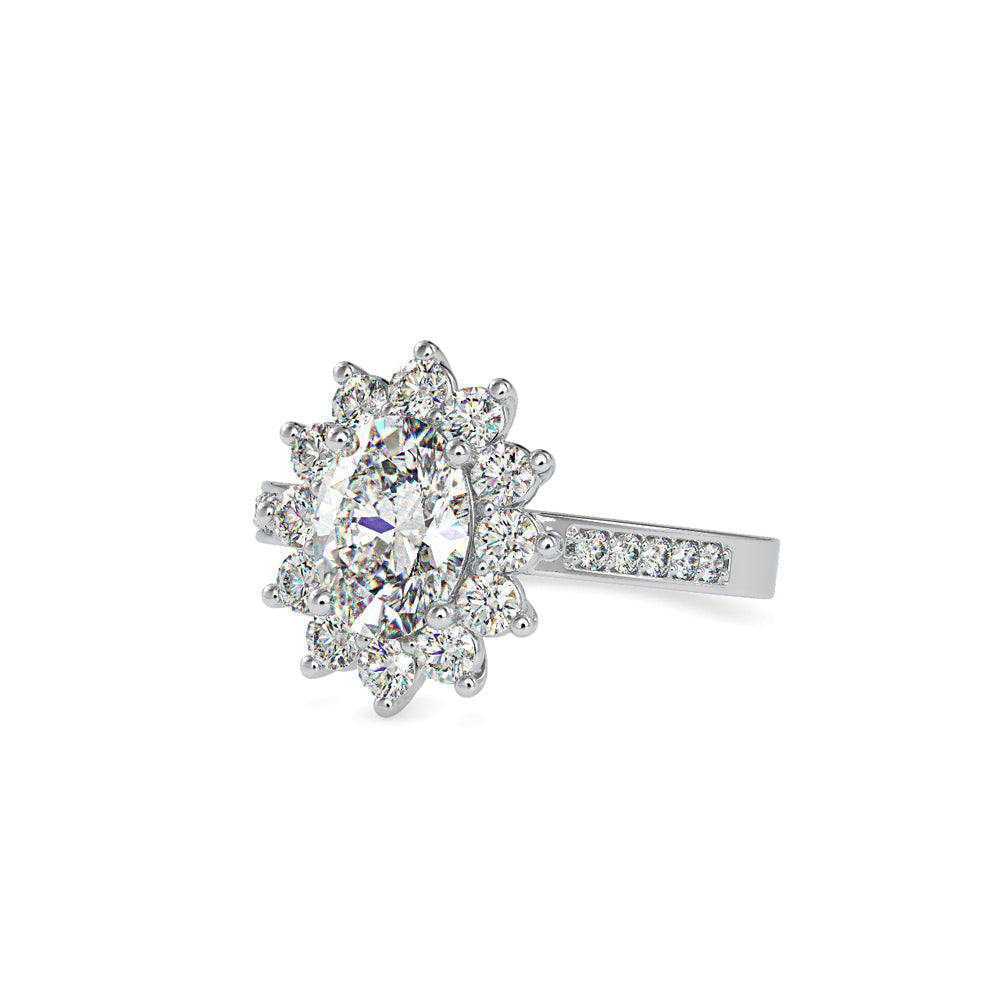 Emma Oval Diamond Ring White gold