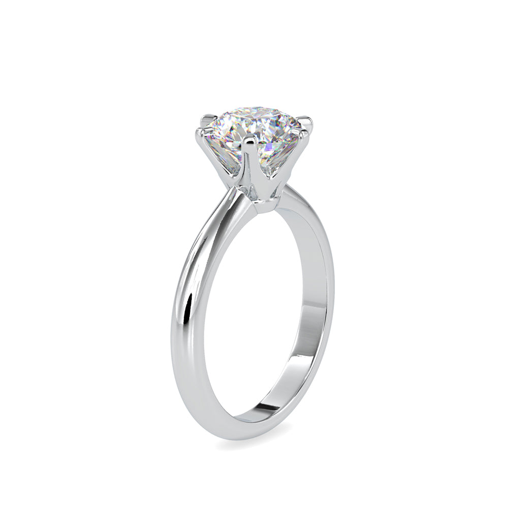 Six Prong Round Brilliant Cut Diamond Ring White gold