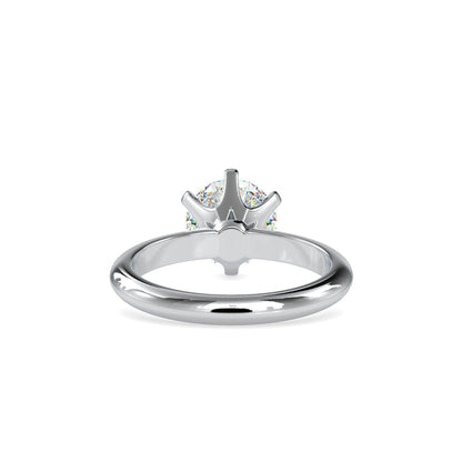 Six Prong Round Brilliant Cut Diamond Ring White gold