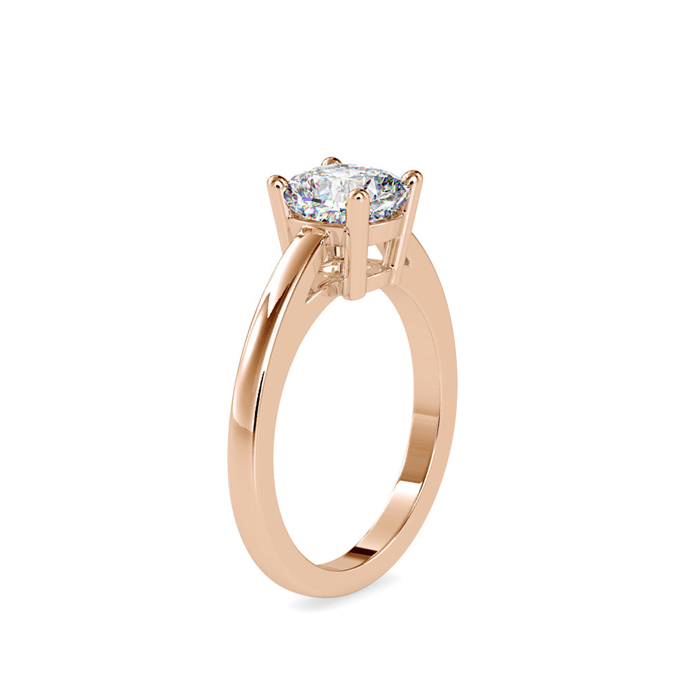 Cushion Cut Diamond Prong Engagement Ring Rose gold