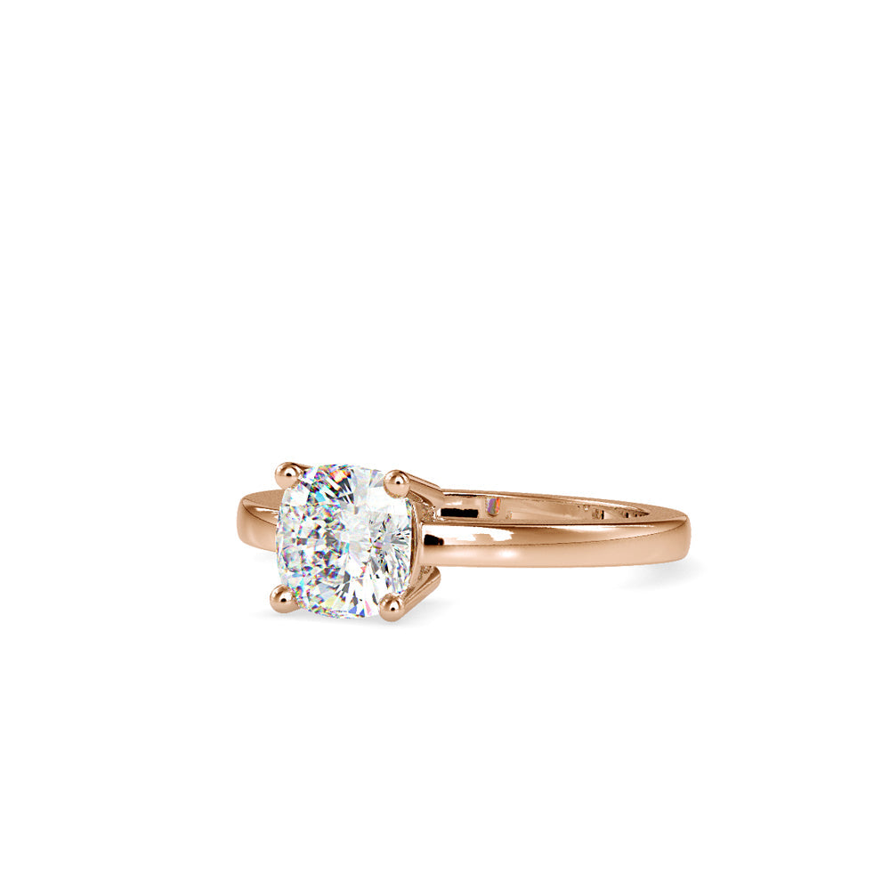 Cushion Cut Diamond Prong Engagement Ring Rose gold