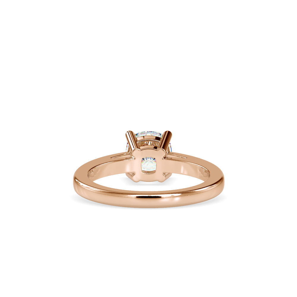 Cushion Cut Diamond Prong Engagement Ring Rose gold