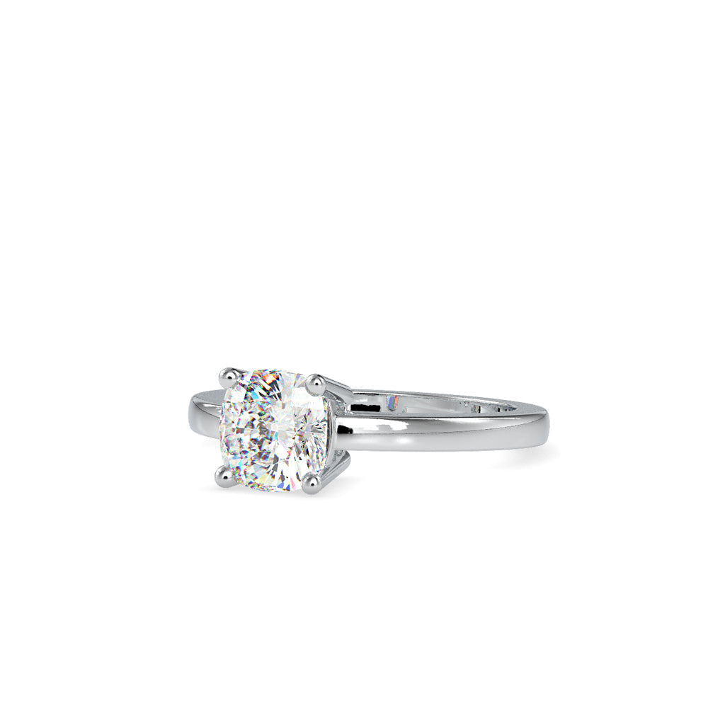 Cushion Cut Diamond Prong Engagement Ring White gold